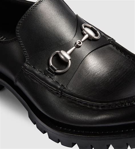 mens gucci loafers lug sole|Gucci bit loafer.